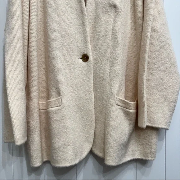 J Crew Cocoon Sweater Blazer Cardigan Merino Wool Alpaca Blend Size 2X Ivory NWT - Picture 3 of 16